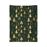 Christmas Printed Fleece Blanket Soft Warm Throw, Reversible Sofa Blanket for Indoor Outdoor Use, Holiday Themed Bedding for Winter Season(Green,29"×39")