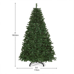 Uforic 6ft Pre-Lit Artificial Christmas Tree with 880 Tips and 250 Warm Lights for Home and Party